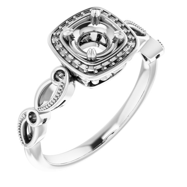 Halo-Style Sculptural Engagement Ring