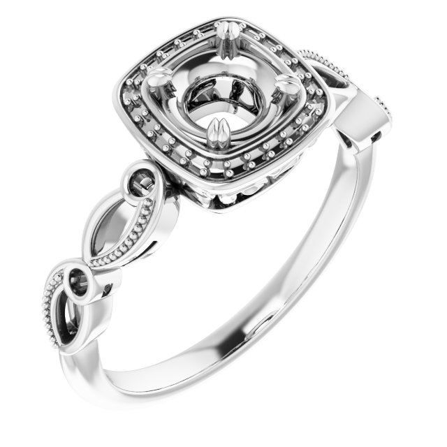 Halo-Style Sculptural Engagement Ring