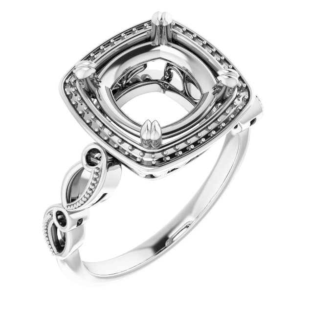 Halo-Style Sculptural Engagement Ring