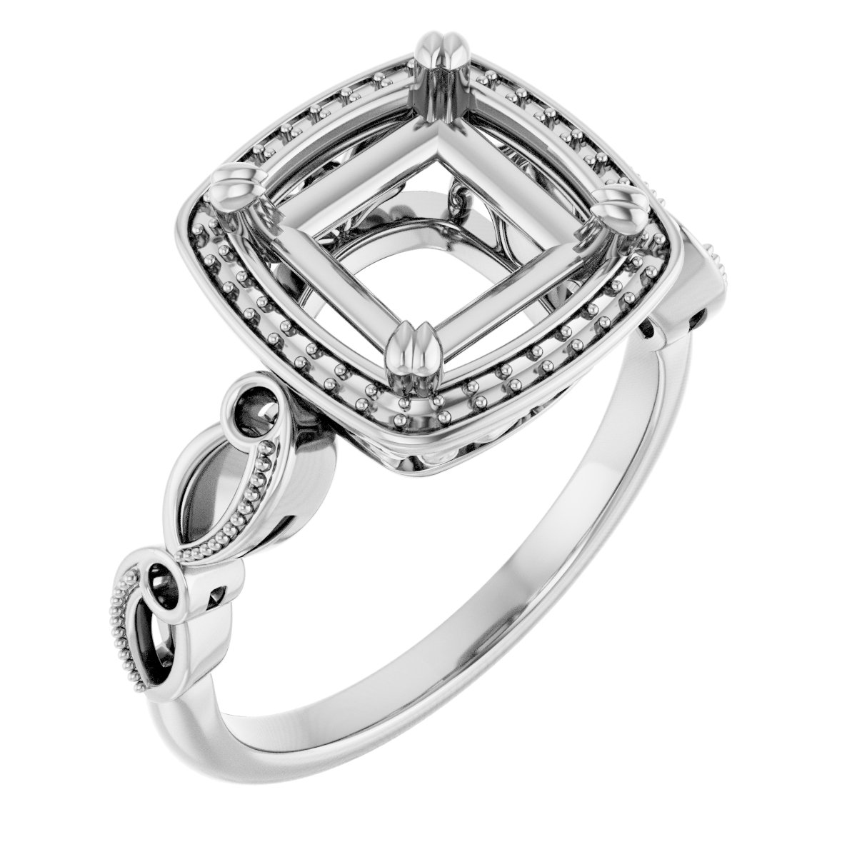 Halo-Style Sculptural Engagement Ring