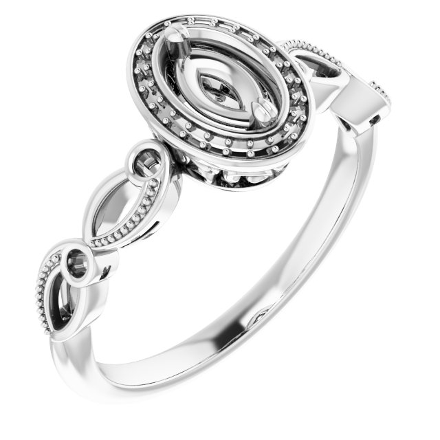 Halo-Style Sculptural Engagement Ring