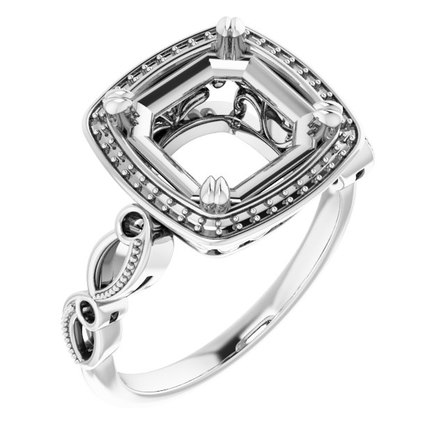 Halo-Style Sculptural Engagement Ring