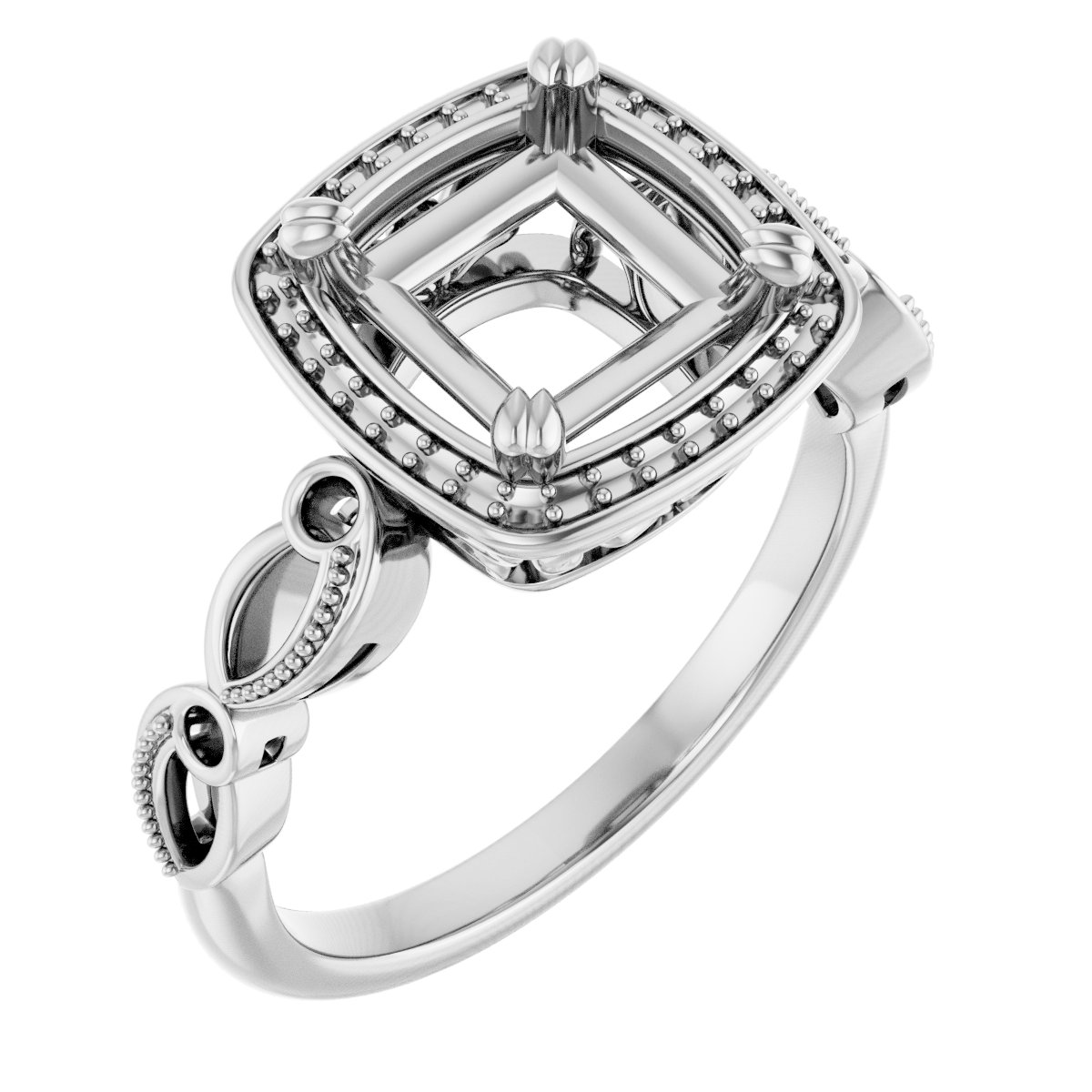 Halo-Style Sculptural Engagement Ring
