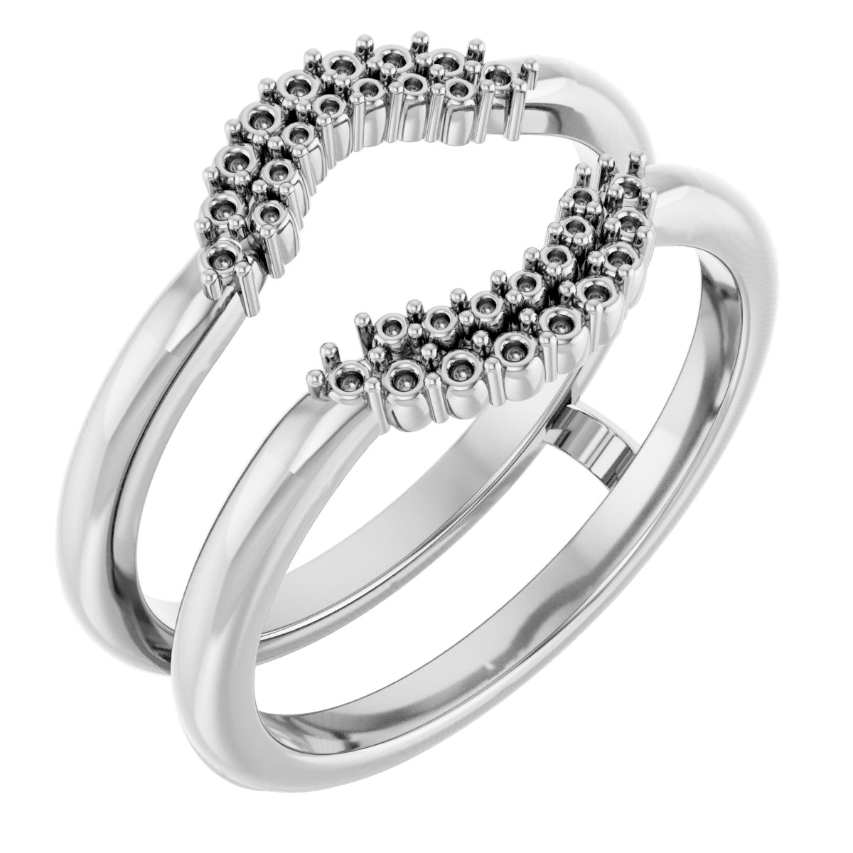 1/6 CTW Natural Diamond Ring Guard – 14K White Gold