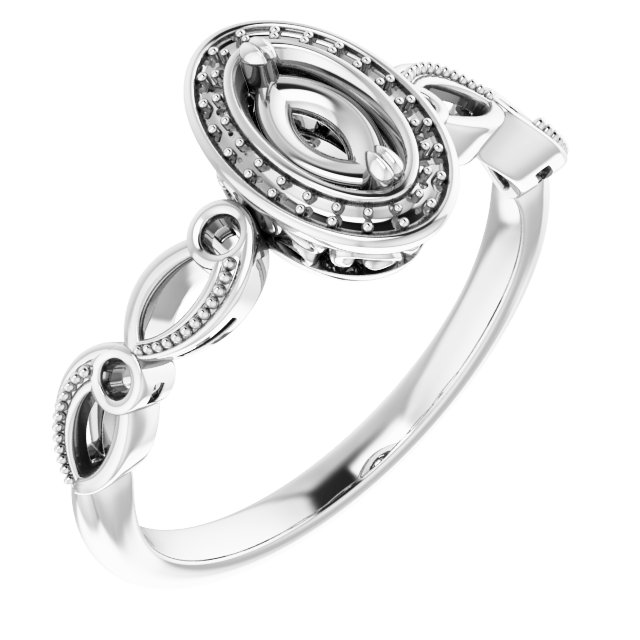 Halo-Style Sculptural Engagement Ring