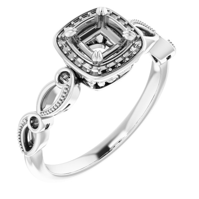 Halo-Style Sculptural Engagement Ring