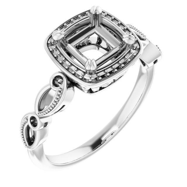 Halo-Style Sculptural Engagement Ring