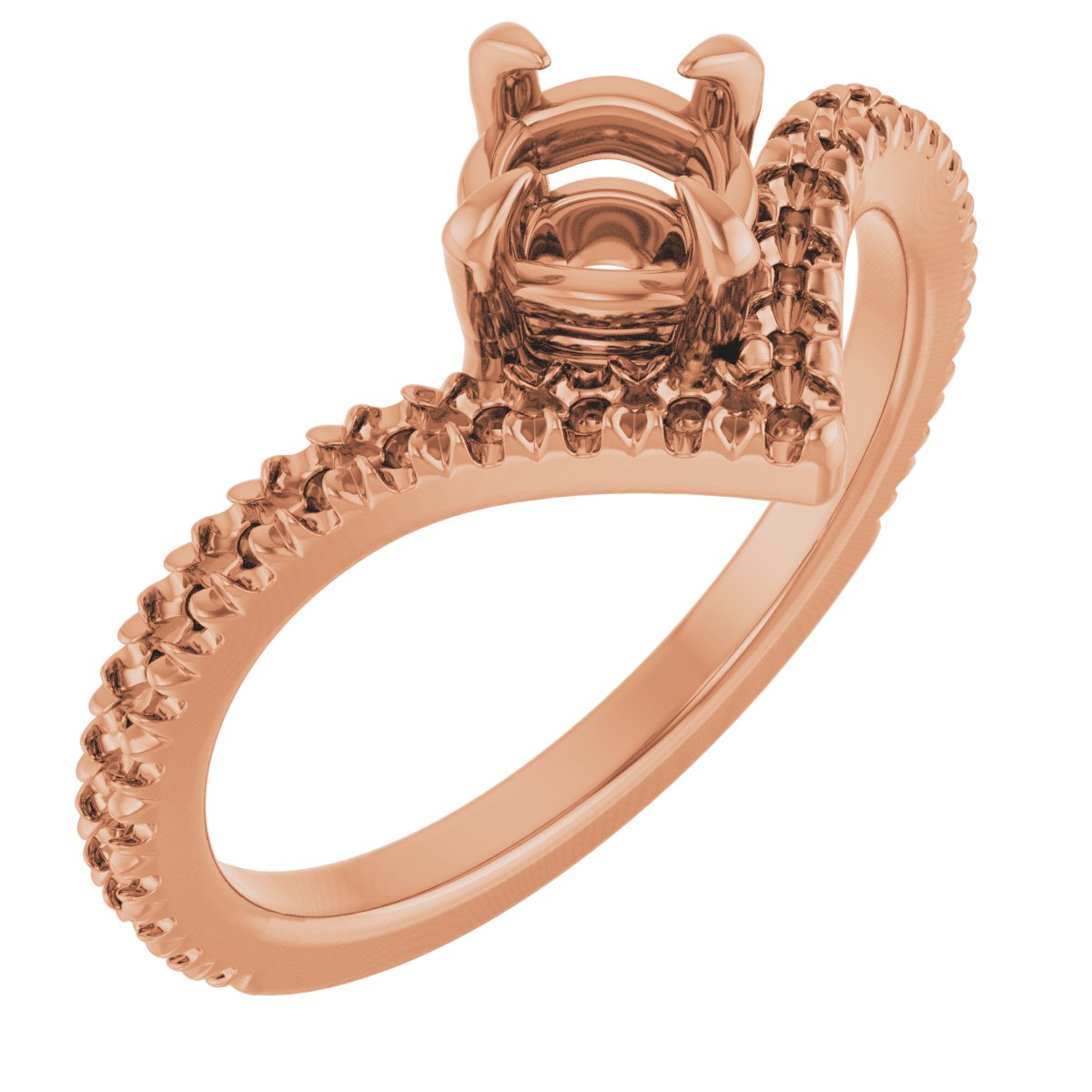 French-Set Accented Asymmetric Engagement Ring or Band