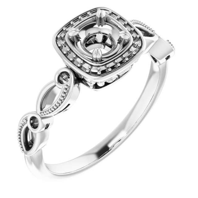 Halo-Style Sculptural Engagement Ring