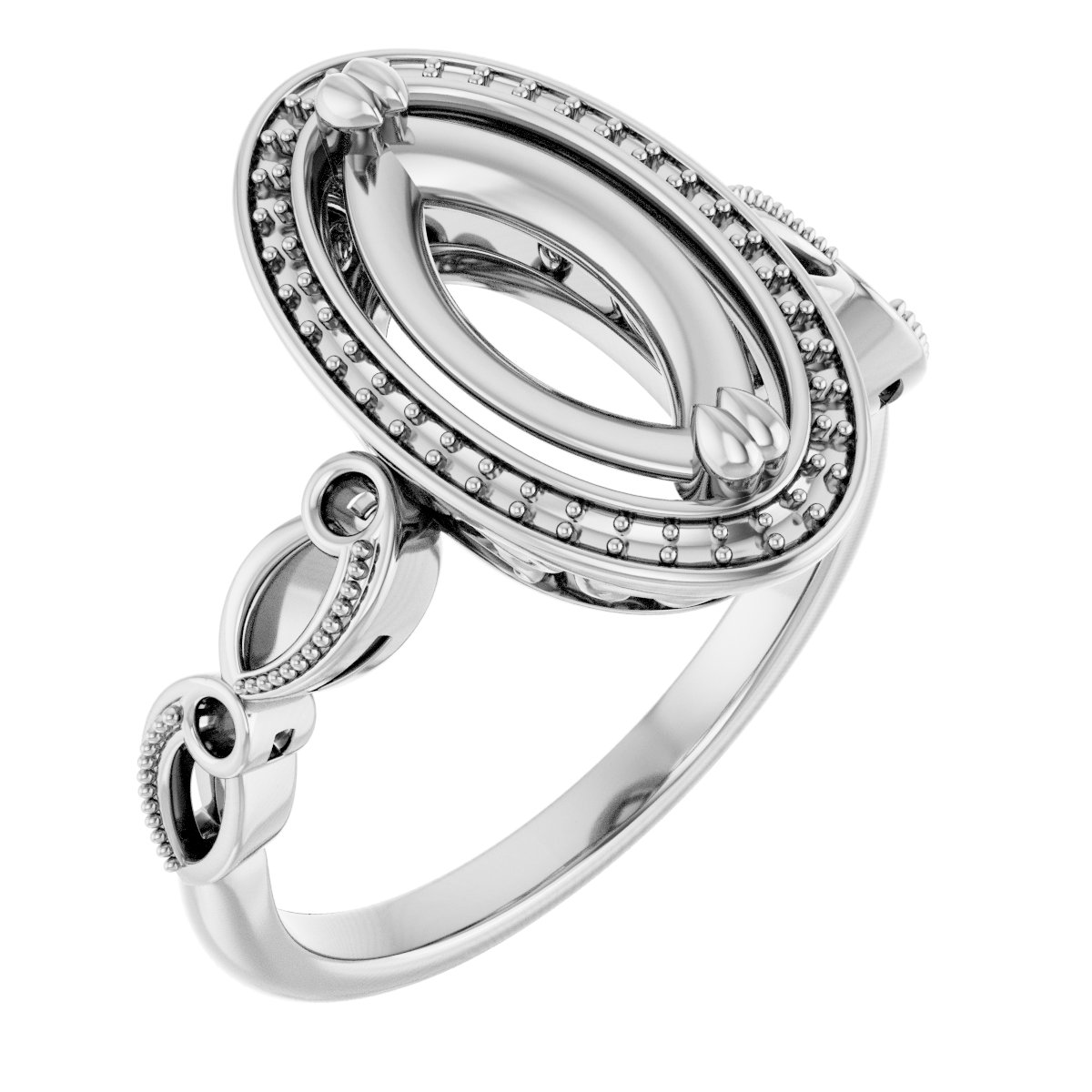 Halo-Style Sculptural Engagement Ring