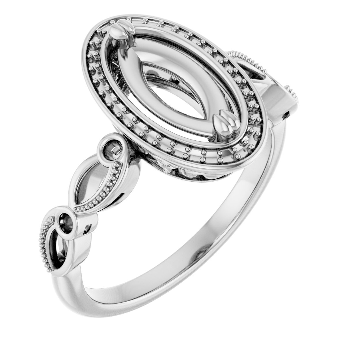 Halo-Style Sculptural Engagement Ring