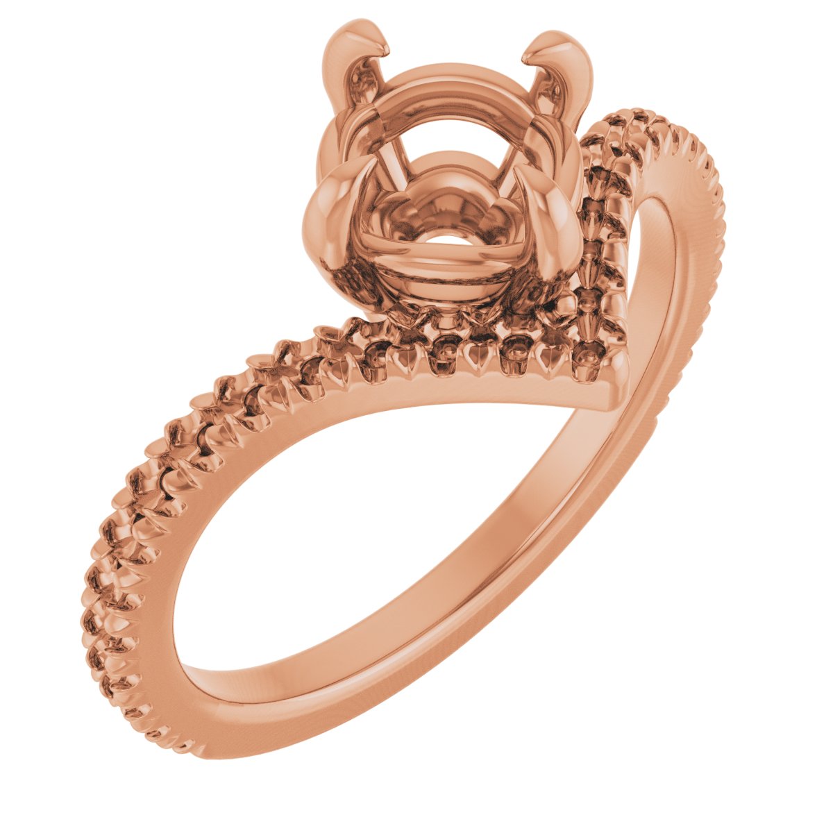 French-Set Accented Asymmetric Engagement Ring or Band