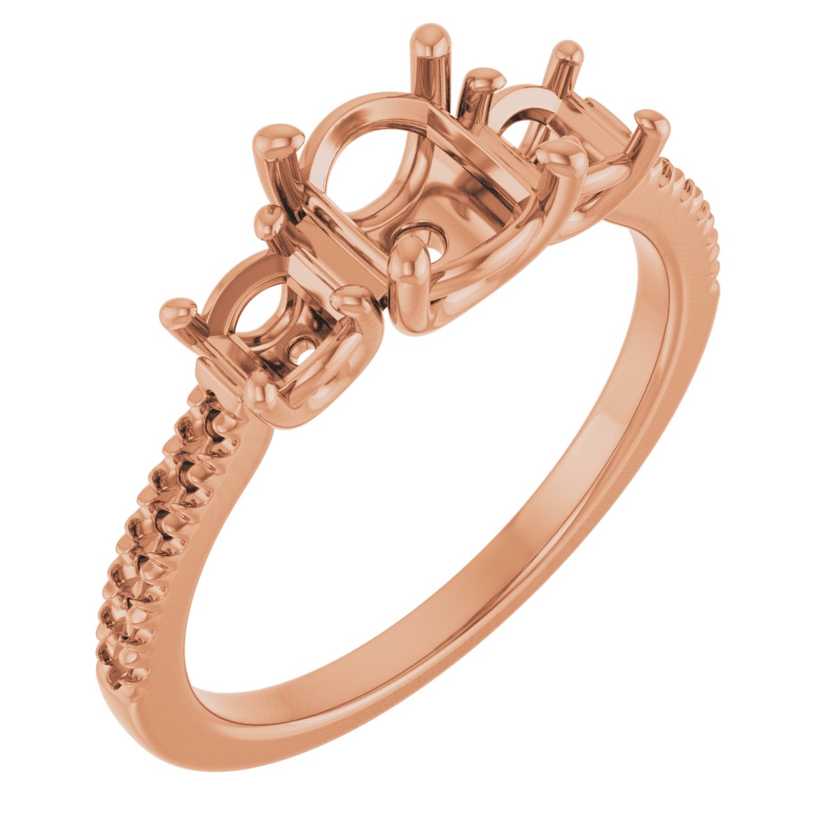 Accented Three-Stone Engagement Ring