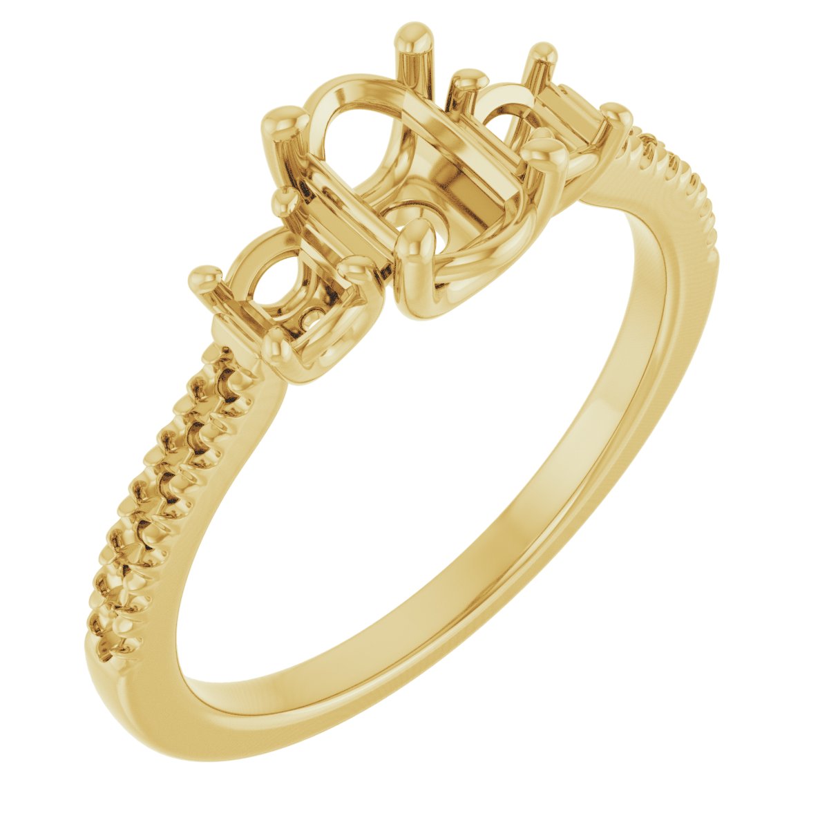 Accented Three-Stone Engagement Ring