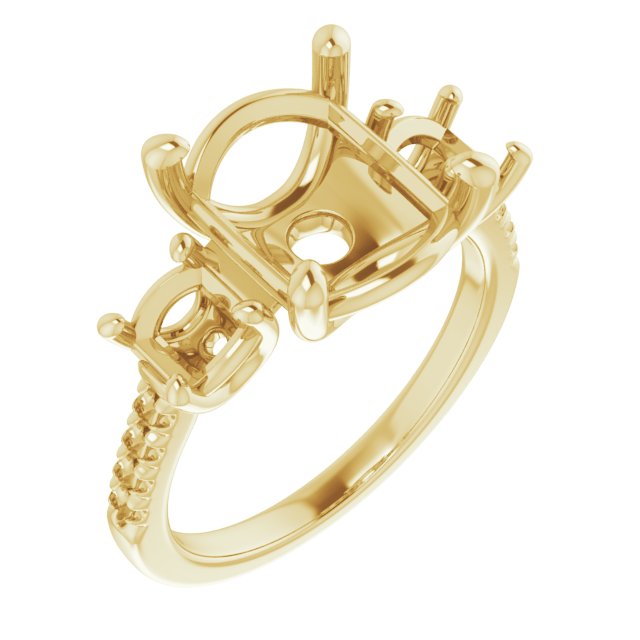 Accented Three-Stone Engagement Ring