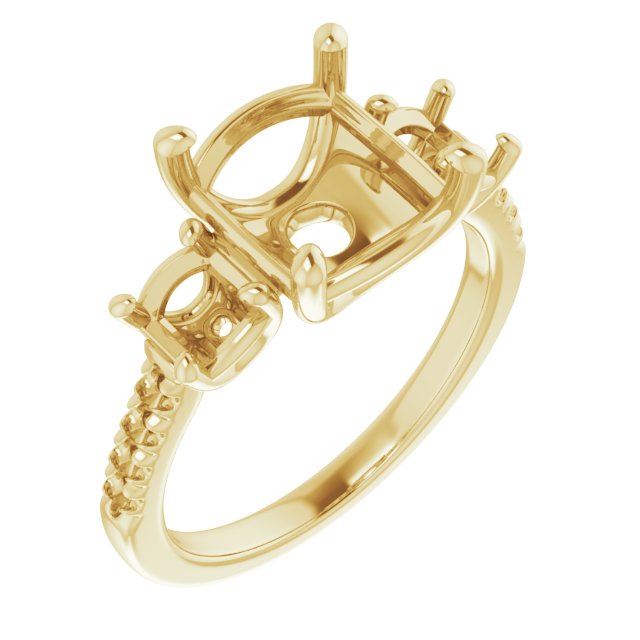 Accented Three-Stone Engagement Ring