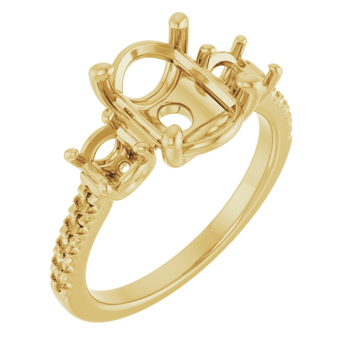 Accented Three-Stone Engagement Ring