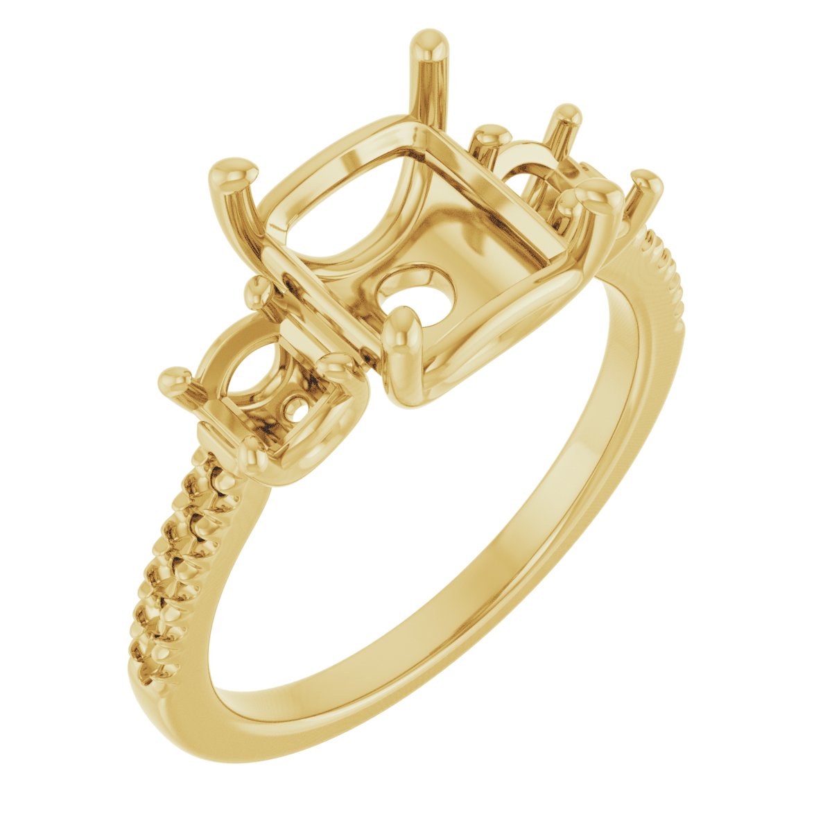 Accented Three-Stone Engagement Ring