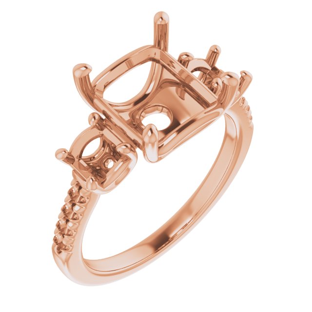 Accented Three-Stone Engagement Ring