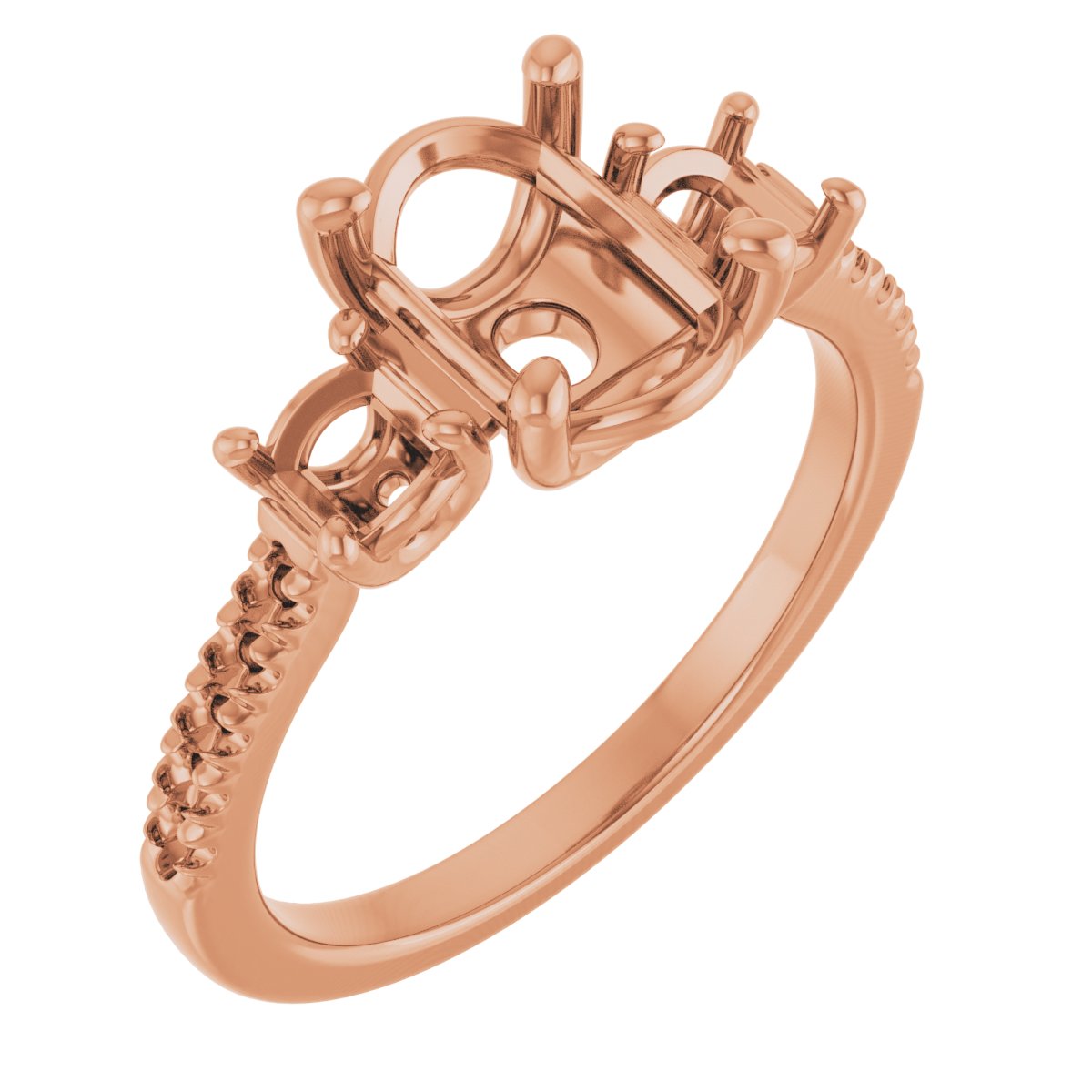 Accented Three-Stone Engagement Ring
