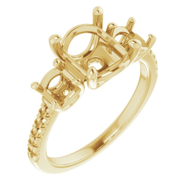 Accented Three-Stone Engagement Ring