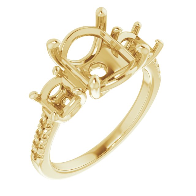 Accented Three-Stone Engagement Ring