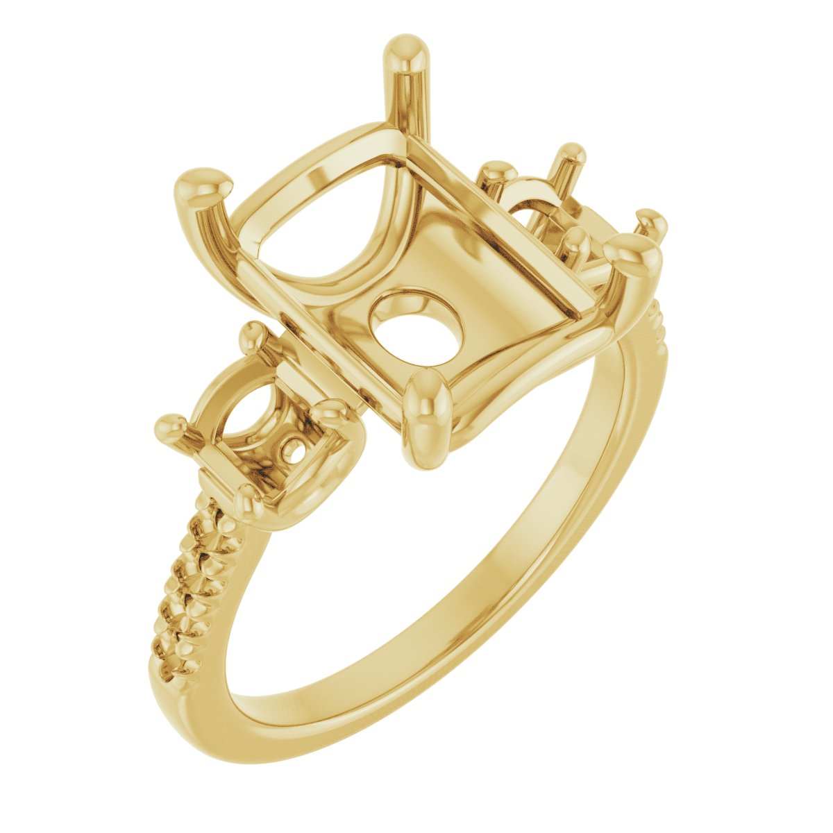 Accented Three-Stone Engagement Ring