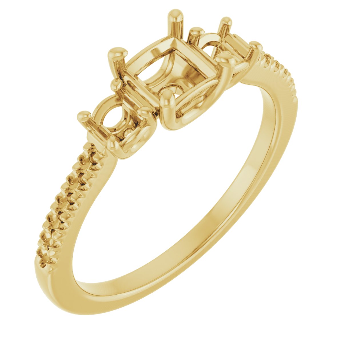 Accented Three-Stone Engagement Ring