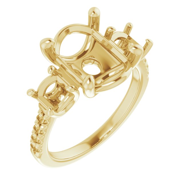 Accented Three-Stone Engagement Ring