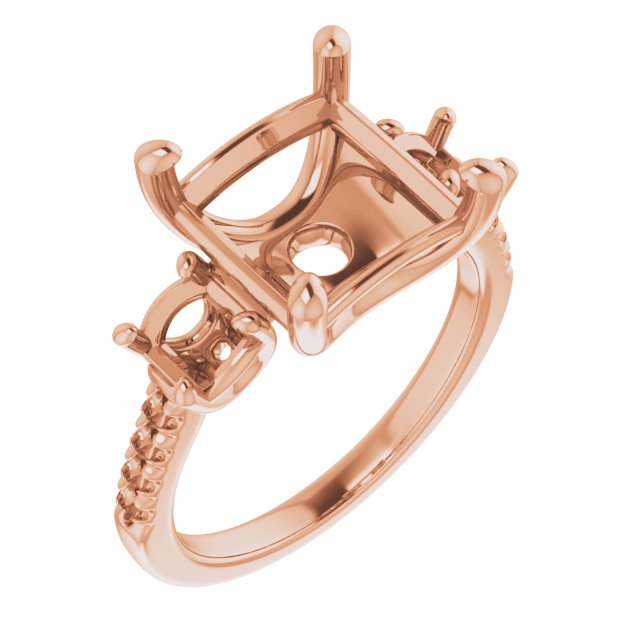 Accented Three-Stone Engagement Ring