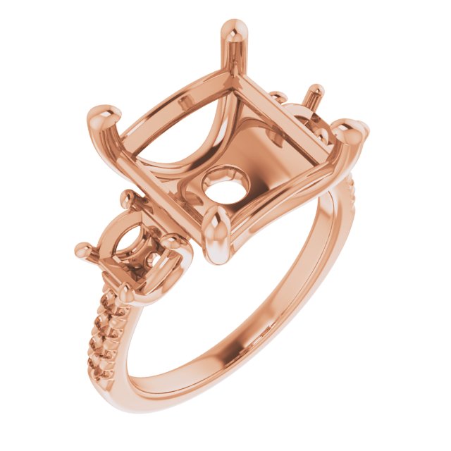 Accented Three-Stone Engagement Ring
