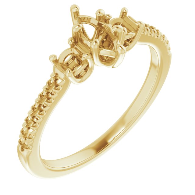 Accented Three-Stone Engagement Ring