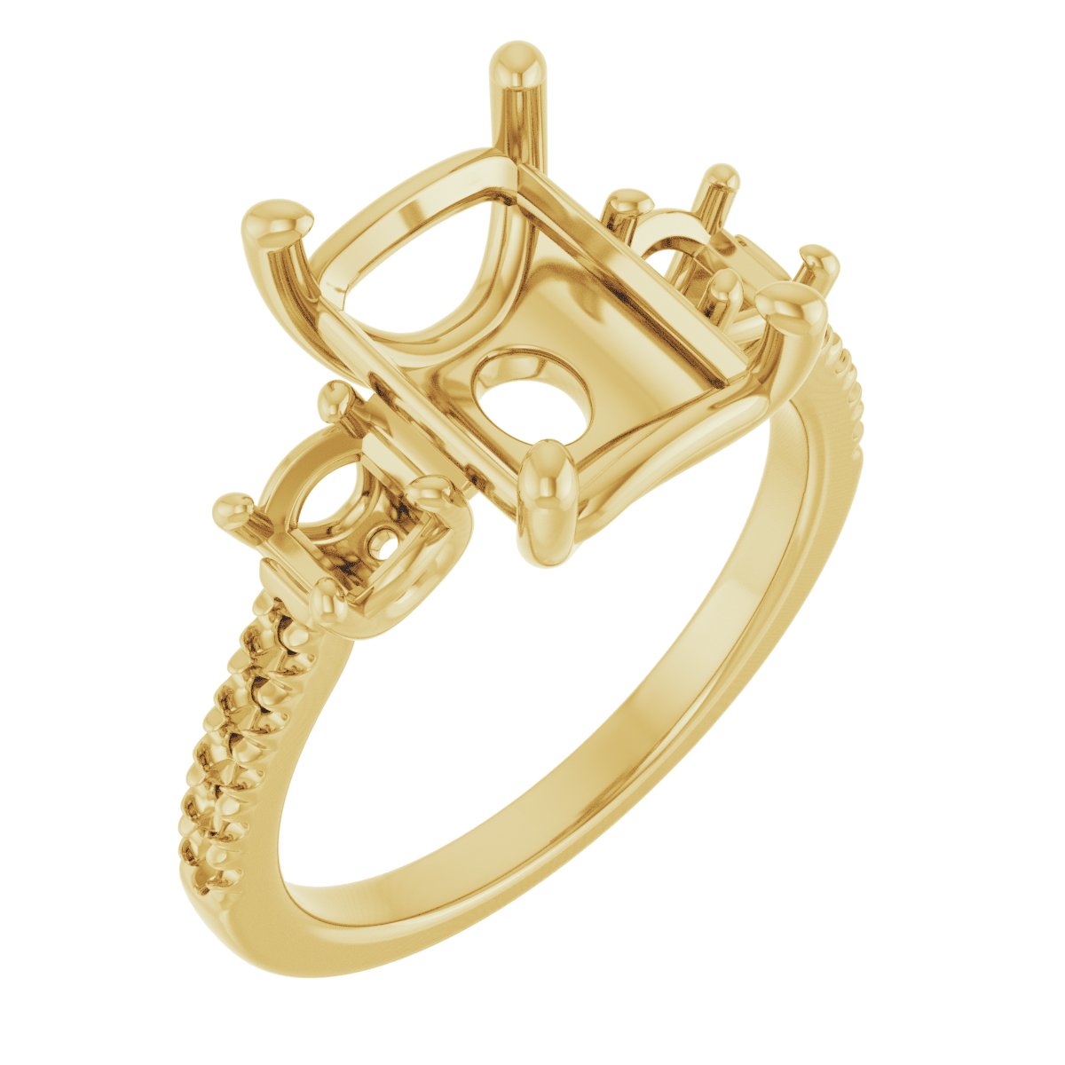 Accented Three-Stone Engagement Ring