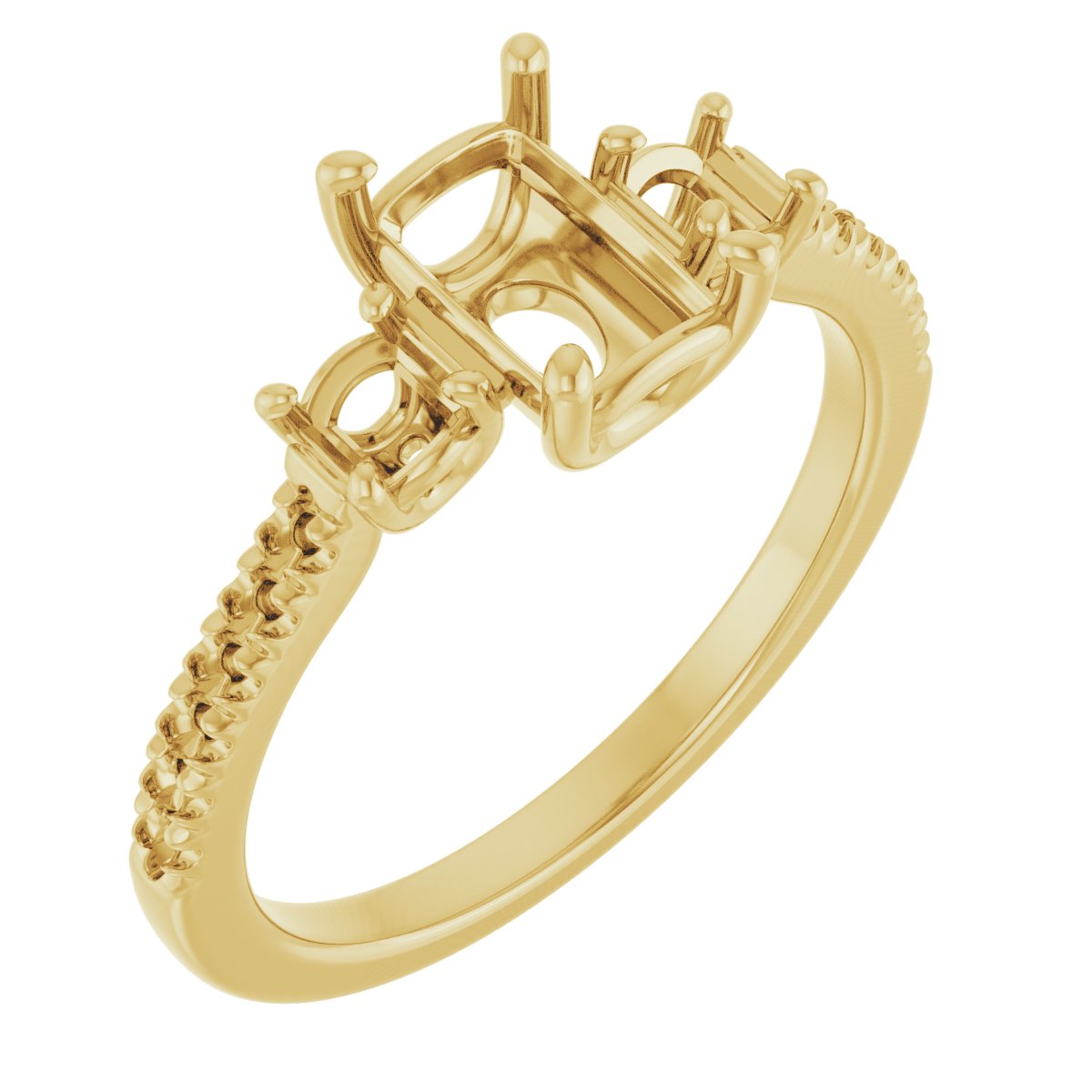 Accented Three-Stone Engagement Ring