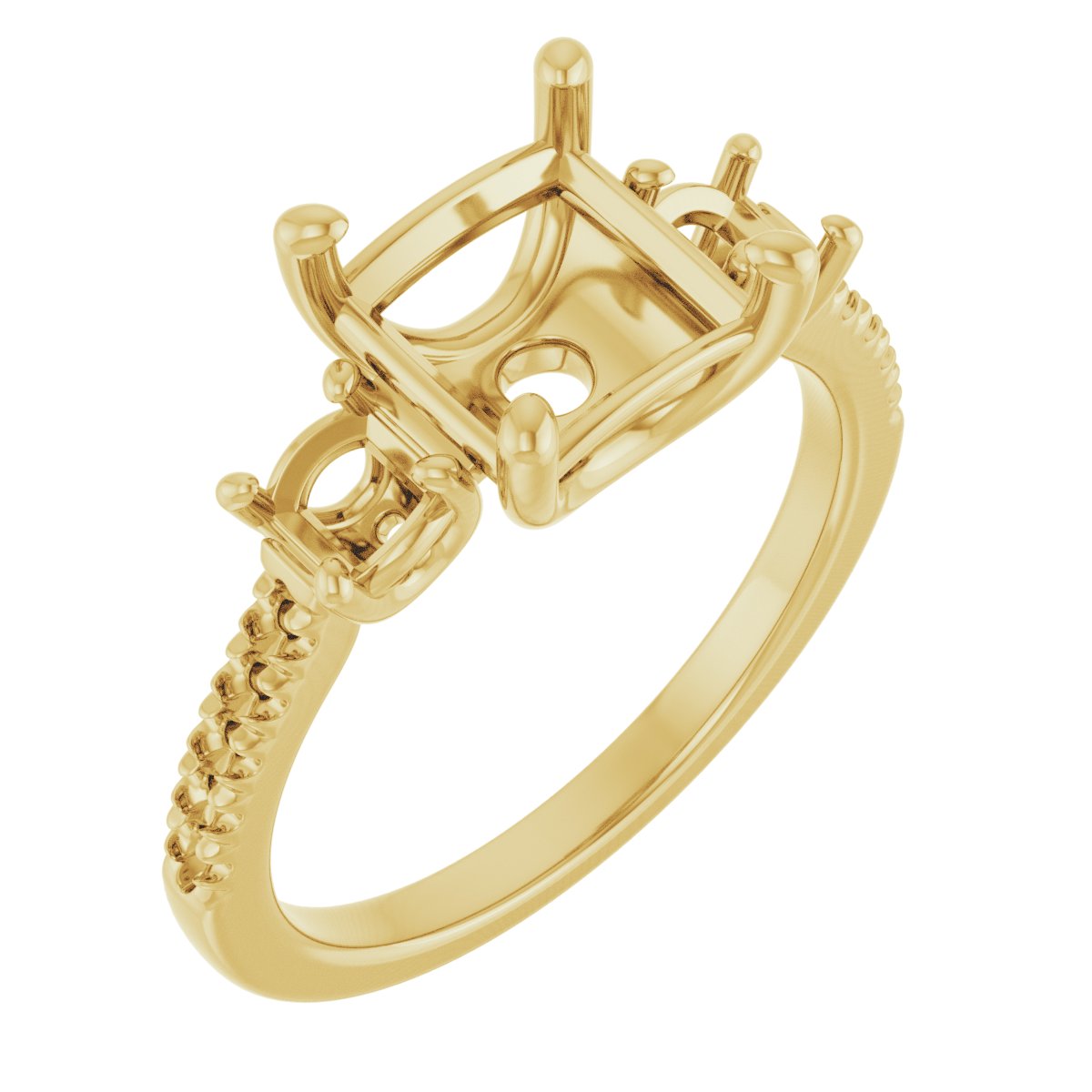 Accented Three-Stone Engagement Ring
