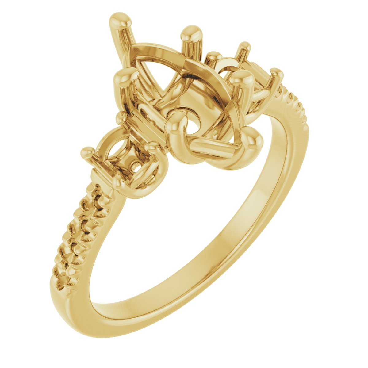 Accented Three-Stone Engagement Ring