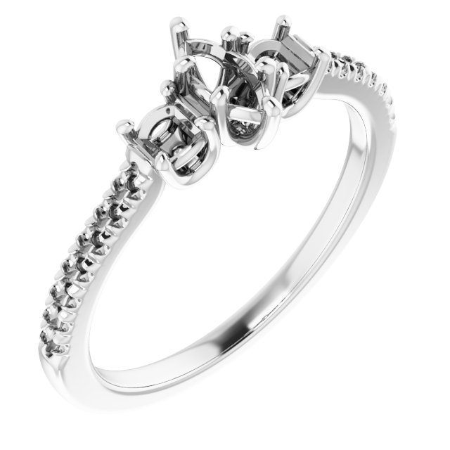 Accented Three-Stone Engagement Ring