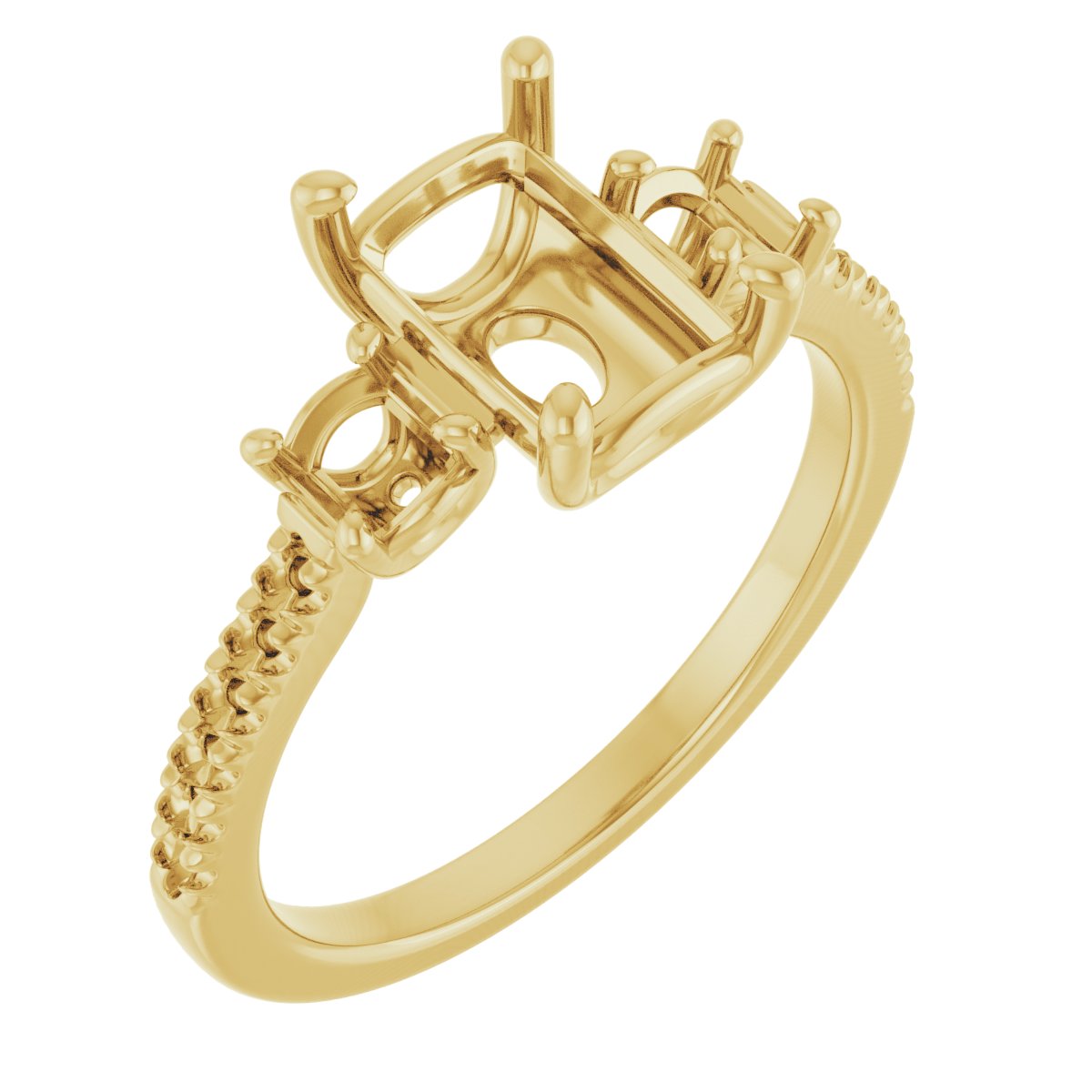 Accented Three-Stone Engagement Ring