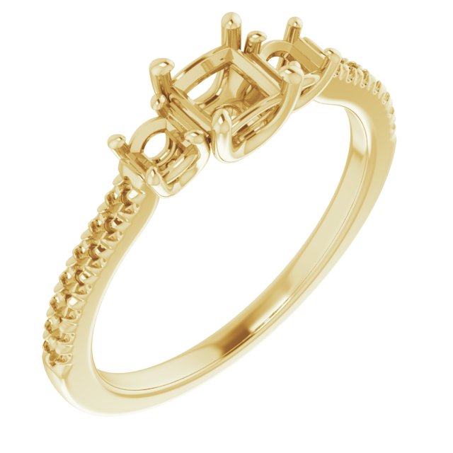 Accented Three-Stone Engagement Ring