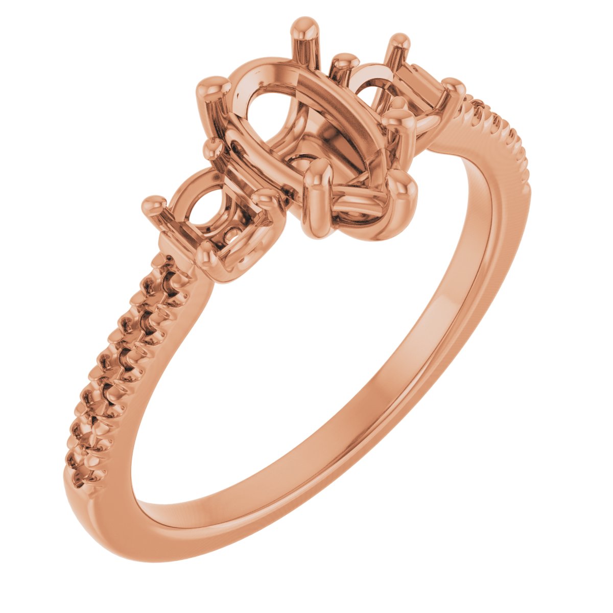 Accented Three-Stone Engagement Ring