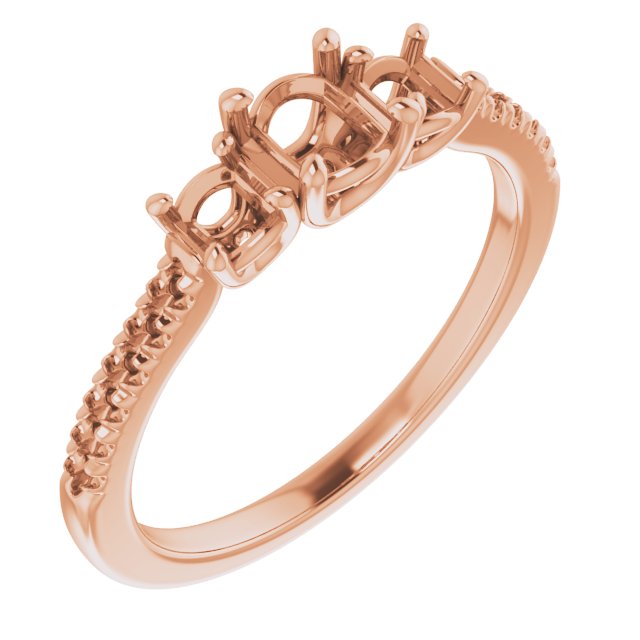 Accented Three-Stone Engagement Ring