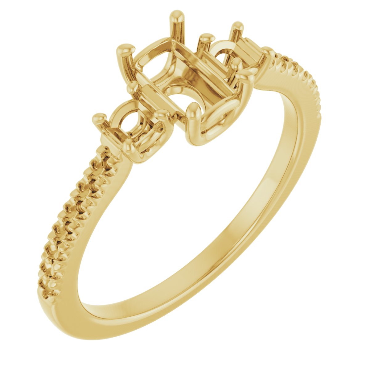 Accented Three-Stone Engagement Ring