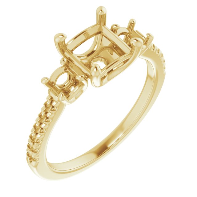 Accented Three-Stone Engagement Ring