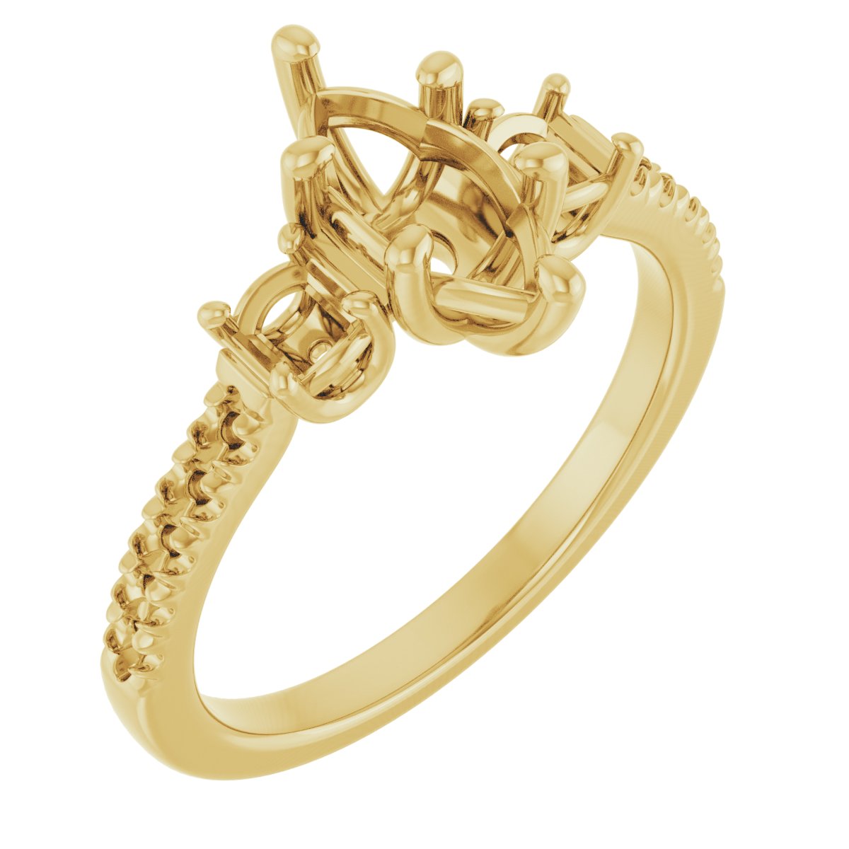 Accented Three-Stone Engagement Ring