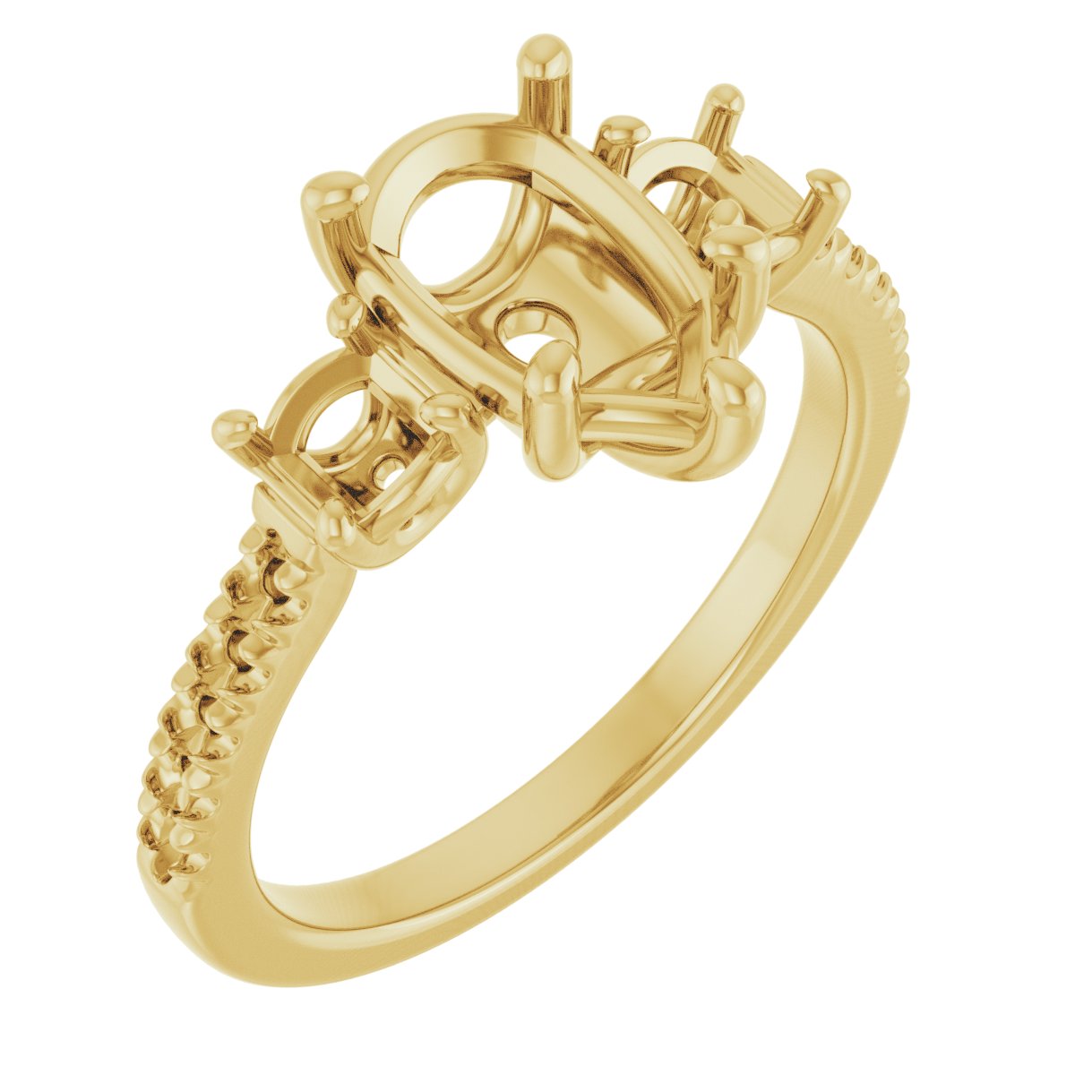 Accented Three-Stone Engagement Ring
