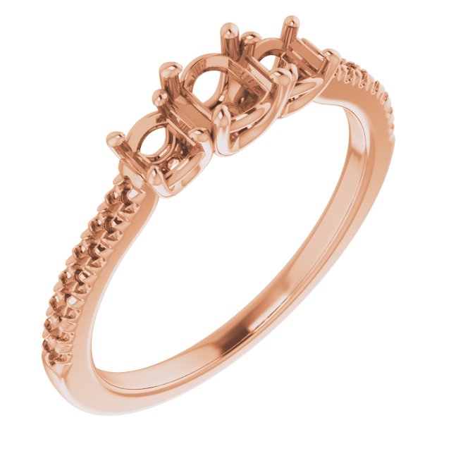 Accented Three-Stone Engagement Ring
