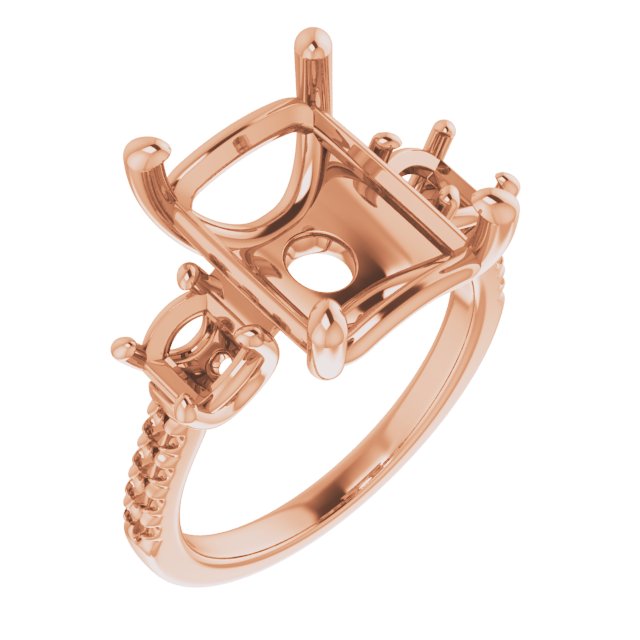 Accented Three-Stone Engagement Ring