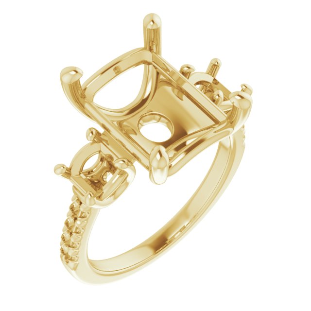 Accented Three-Stone Engagement Ring