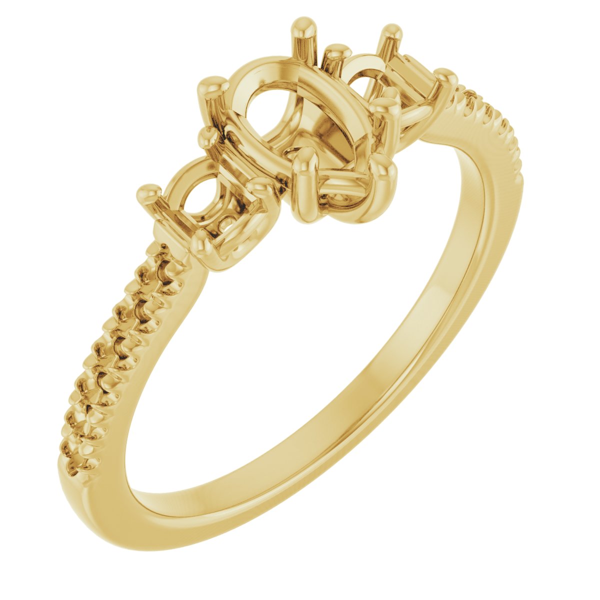 Accented Three-Stone Engagement Ring