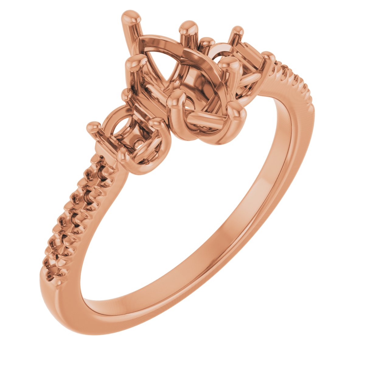 Accented Three-Stone Engagement Ring